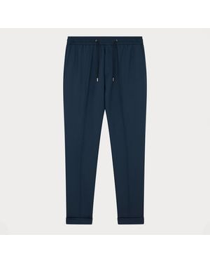 Paul Smith Forest Wool Drawcord Trouser - Blue