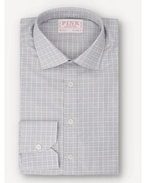 Thomas Pink And Multi Check Tailored Fit Formal Shirt With Bundle Offer - Grey
