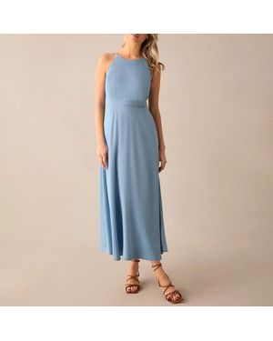 Ro & Zo Halter Tencel Midi Dress - Blue
