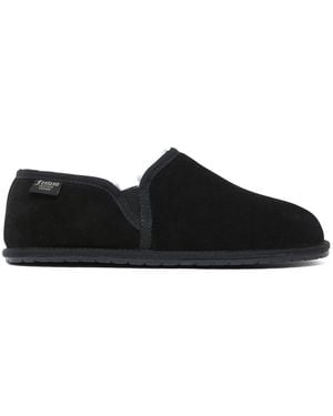 Fenland Sheepskin Suede Sheepskin Slip-On Slipper - Black