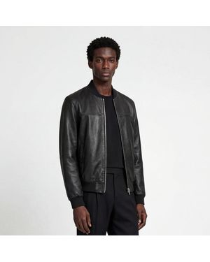 W.33 Leather Bomber Jacket - Black