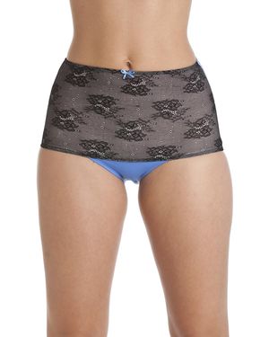 CAMILLE 2 Pack Seamless High Waist Floral Briefs - Grey