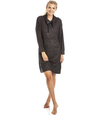 CAMILLE Long Sleeve Cowl Neck Lounger - Black