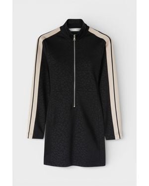 Palm Angels Leopard Track Mini Dress - Black