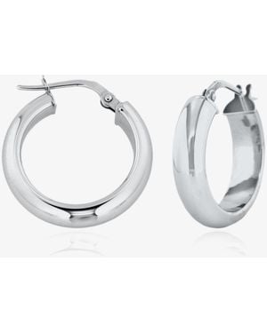 T.H.Baker 9Ct 19Mm Polished Hoop Earrings 5.52.7659 - White