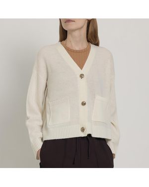 Reiss Maeve Cropped Cardigan - Natural