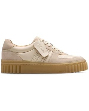 Clarks Mayhill Lace Sand Combi Lea Shoe - Natural
