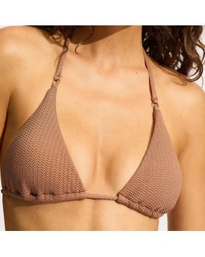 Seafolly Bronze Slide Triangle Bikini Top - Brown