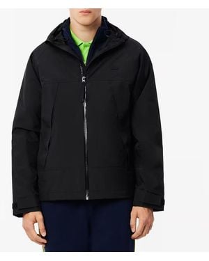 Lacoste Full Zip Hooded Coat - Black