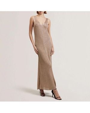 Ted Baker Alarnaa Chainmail Knitted Dress - Natural