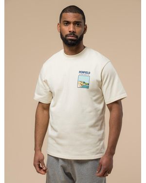 Penfield Off Landscape Print Cotton T-Shirt - Natural