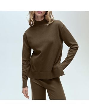 Mango Khaki High Neck Long Sleeve Jumper - Green