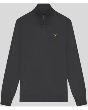Lyle & Scott Cotton Loopback 1/4 Zip Sweatshirt - Grey