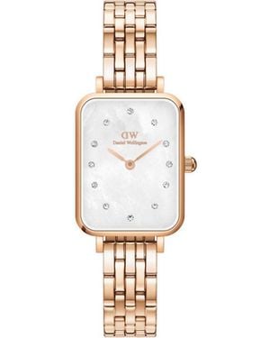 Daniel Wellington Dw00100620 Ladies Quadro Link Rose 20Mm Watch - Metallic