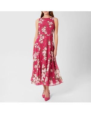 Hobbs Carly Midi Dress - Red