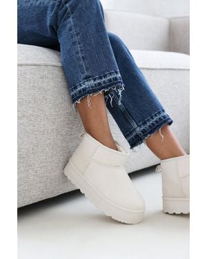 Where's That From 'Zyla' Flatform Fur Lining Ankle Boot - Blue