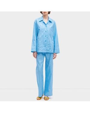 Sleeper Milky Way Sequined Cotton Pyjama Set - Blue