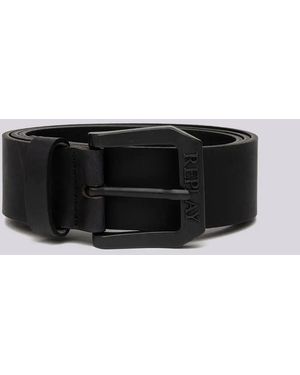 Replay Classic Leather Belt - Black