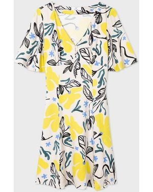 Paul Smith Floral V-Neck Dress - Yellow