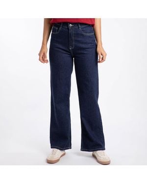 Weird Fish Corine Wide Leg Denim Jean - Blue