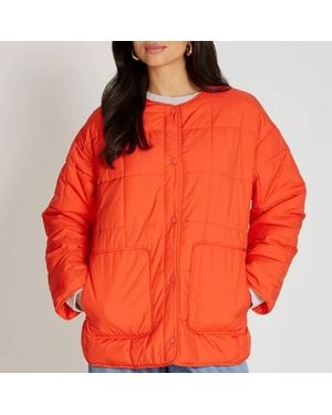 Little Mistress Tomato Quilted Jacket - Orange