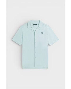 Fred Perry Compress Mesh Revere Shirt Light Ice - Blue