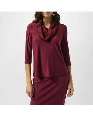 Joseph Ribkoff Silky Knit Satin Fitted Top - Red