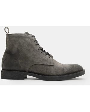 AllSaints Charcoal Drago Suede Boots - Grey