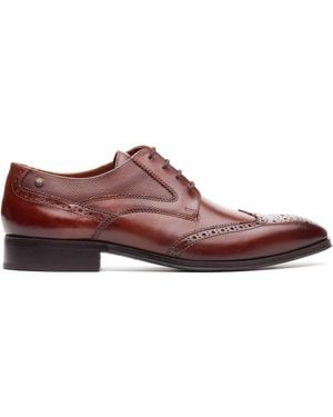 Base London Tan Steeple Derby Shoes - Red