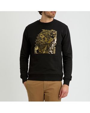 Roberto Cavalli Crew Cotton Sweatshirt - Black