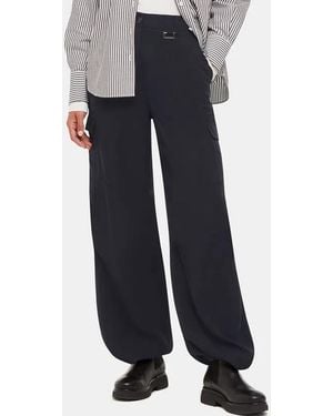 Whistles Grace Luxe Cargo Trousers - Black