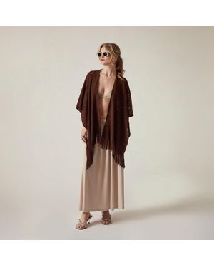 James Lakeland Pointelle Knit Kaftan - Brown