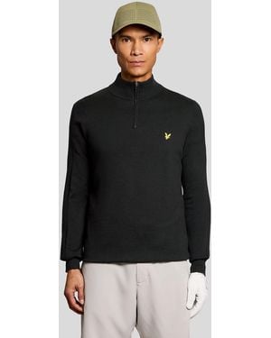 Lyle & Scott Cotton Blend 1/4 Zip Jumper - Black
