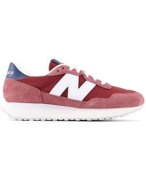New Balance Washed Burgundy 237 Trainer - Red