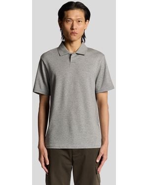 Lyle & Scott Text Logo Interlock Polo Shirt - Grey