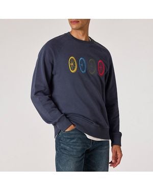 Paul Smith Embroidered Bike Wheels Jumper - Blue