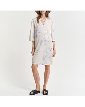 GANT Floral Print Caftan Mini Dress - White