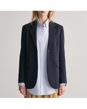 GANT Straight Jersey Blazer - Blue