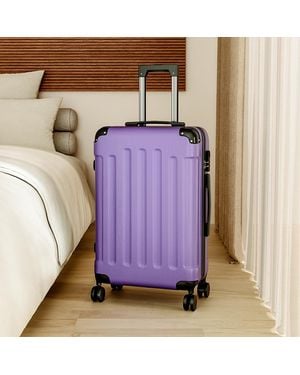 Living and Home 20 Inch Hardside Travel Suitcase With Lock - Purple