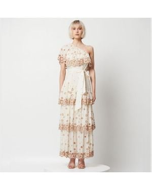 Elliatt Amina One-Shoulder Maxi Dress With Tiered Skirt - Natural
