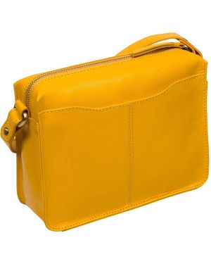 Conkca 'Aurora' Lemon Drop Leather Cross Body Bag - Yellow