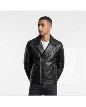 W.33 Leather Biker Jacket - Black