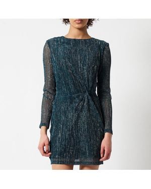 French Connection Tamy Lurex Fitted Mini Dress - Blue