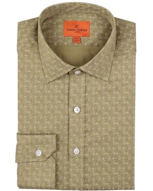 Simon Carter Paisley Printed Cotton Shirt - Green