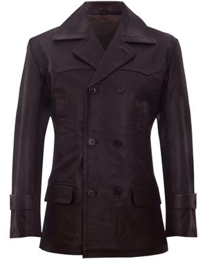Infinity Leather Leather Cowhide German Peacoat-Epping - Blue