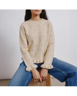 Albaray Pointelle Ruffle Jumper - Grey