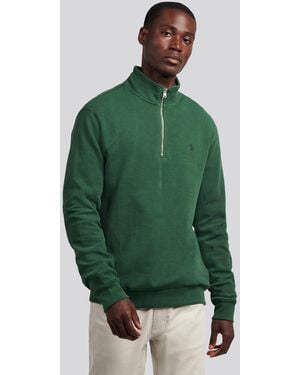 U.S. POLO ASSN. U. Polo Assn. French Rib 1/4 Funnel Jumper - Green