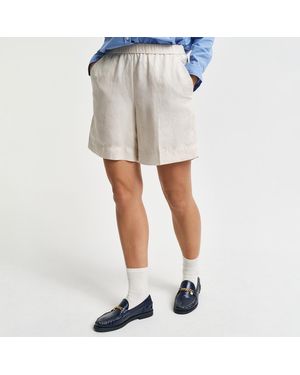 GANT Linen Blend Pull On Shorts - White