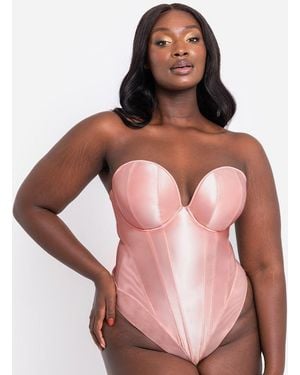 Scantilly Classique Plunge Strapless Padded Body Powdery - Pink