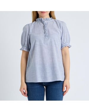 Joules Stripe Melanie Cotton Blouse - Blue